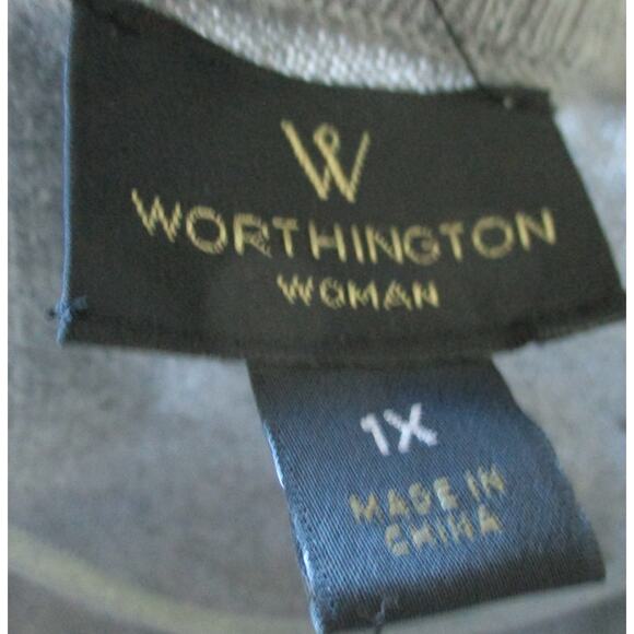 Worthington Women's Plus Long Sleeve Gray Open Front Cardigan Sweater NWT 1X - Picture 8 of 10